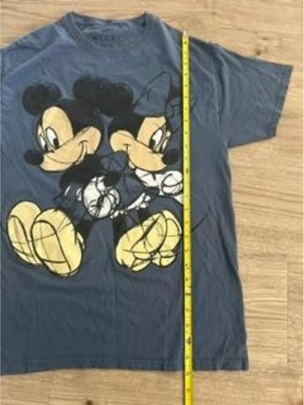 Disney Mickey Minnie Mouse Sketch Graphic T-Shirt Mens Medium Blue Cotton Blend - Picture 2 of 5